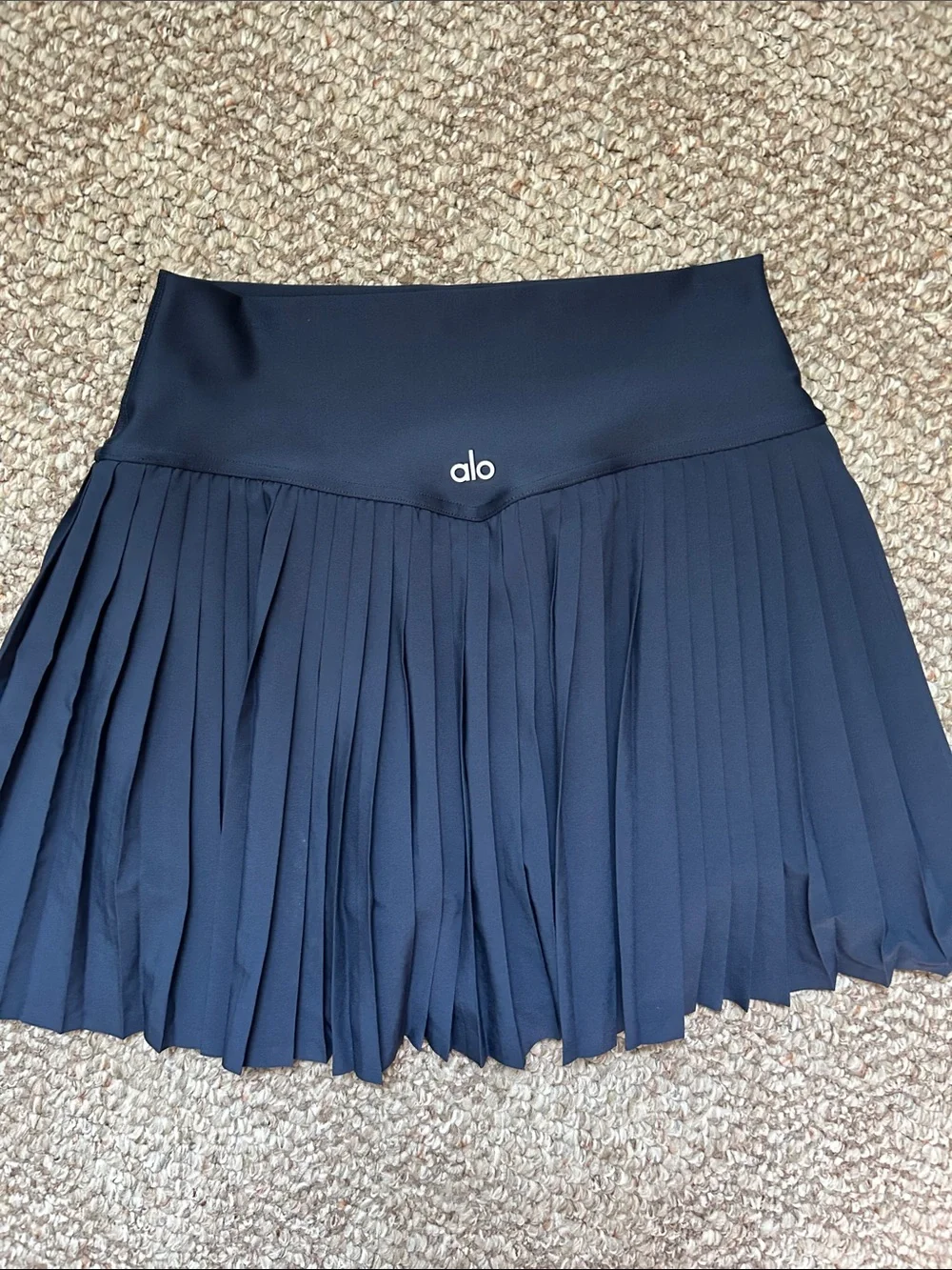 ALO Pleated Navy Women's Skirt - Classic A-Line Style--PRICE FIRM